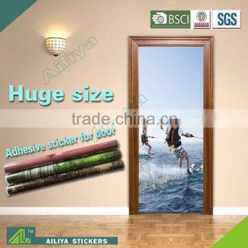 Fashionable Customized solid pvc waterproof decro bedroom easy removable self adhesive door short film