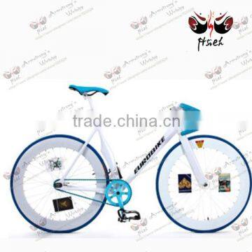 new arrival !snow white and sky blue 700c single speed cheap fixed gear bike for sale