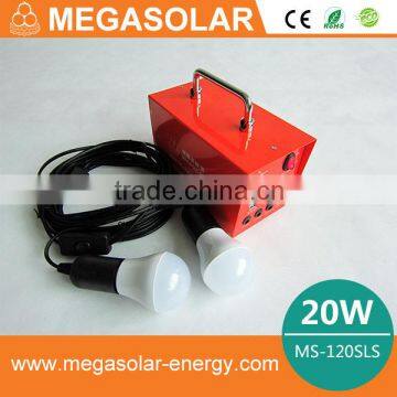 2016 20W Portable Solar Lighting System With DC Output and Usb Charger Port