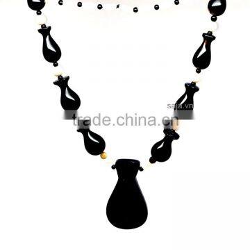 Buffalo horn white, buffalo horn jewelry, buffalo horn necklace SHN-293