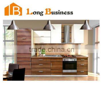 LB-JL1075 European standard easy fitted frameless wood veneer kitchen cabinet