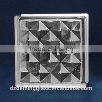 rhombus glass brick patterned glass block with CE,ISO certification for palaza,office building and shopping mall