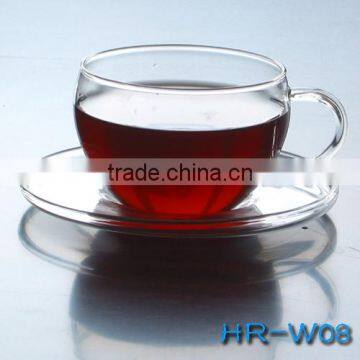 Mini Clear Glass Tea Cups, Glass Cups with plate