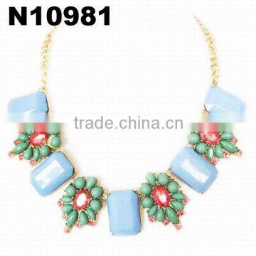 crystal bead chunky statement necklaces