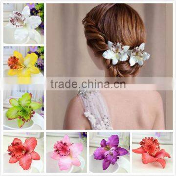 Orchid flower hair clips fashion flower hair accessories