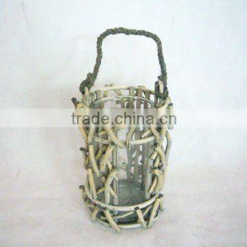 decorate willow flower pot with glass