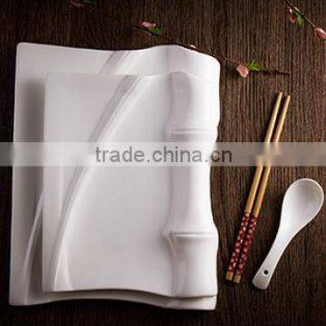 Wholesales cheap porcelain white Rectangular plate dish for home hotel restaurant