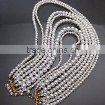 European And American Big Exaggerated Retro Multilayer Pearl Clavice Chain Bends Long Necklace photo-3