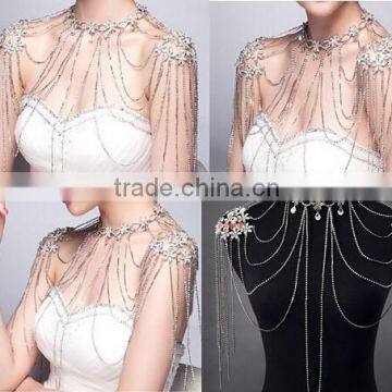 New DesignTop Grade Luxury Bridal Wedding Decor Sexy Shoulder Body Chain Dress