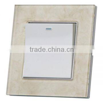 1 Gang Turn on off Button Switch With Crystal Pattern Face photo-2