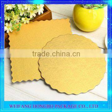 ISO Mill Supplier Scalloped Pure Gold Cardboard Plate With Customized Pattern