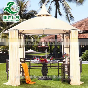 Made in china iron and curtain gazebo outdoor