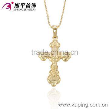 Xuping Jewelry 14K Gold Color Jesus Cross Pendant for Women Religious Jewelry