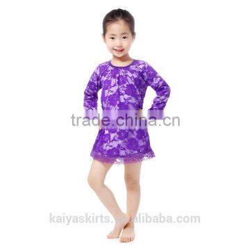 2016 purple lace flower kids girls moroccan dress style