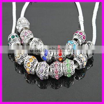 KJL-A062 New Arrival!! wholesale silver beads!! European fit shape big hole crystal beads