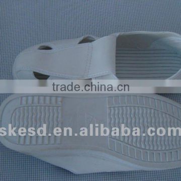 White pvc leather 4 holes shoes