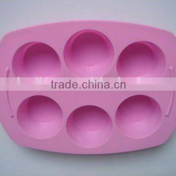 6 cavity cylinder silicone cake mould