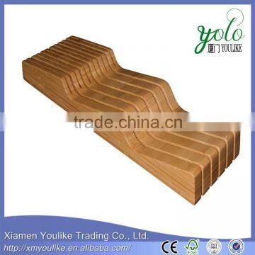 In-Drawer Bamboo Knife Tray Bamboo Knife Block Tray