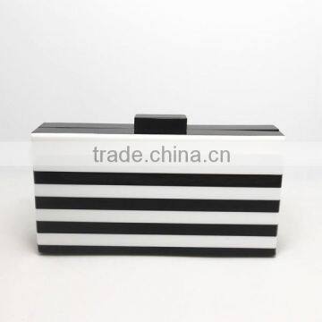 Elegant Black and white Acrylic box clutch