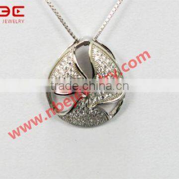 micro wax setting silver necklace with AAA CZ stone