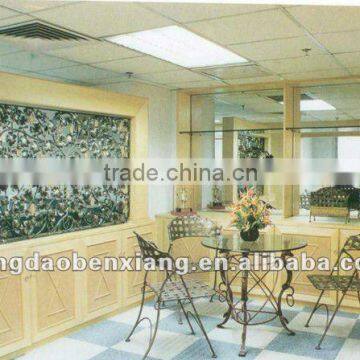 iron frame and glass palate desk and chairs table best-selling metal furniture