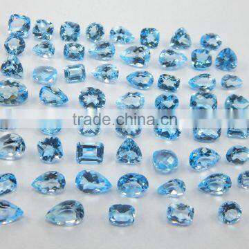 Natural Swiss Blue Topaz Faceted Gemstone, Blue Topaz Loose Gemstone photo-3
