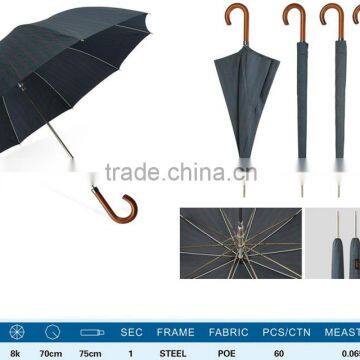 8K bright Black straight umbrella,large sun and rain umbrella,golf umbrella