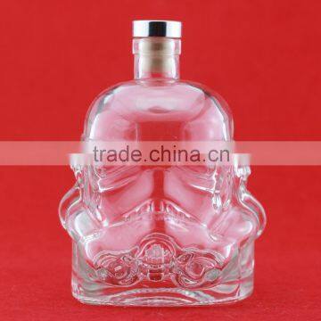 New design clear bottle factory empty wine bottle vodka whisky bottle
