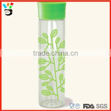 fruit juice glass 500ml glass water bottle custom printed logo