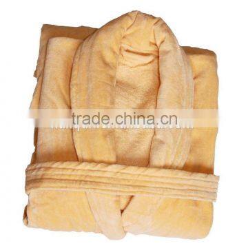 Velour Luxury High Quality Bathrobe Shawl Collar Solid Color Bathrobe