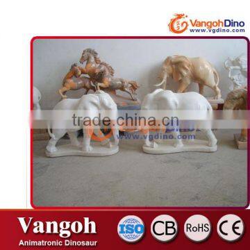 VGFA55-white color fiberglass baby elephant sculpture