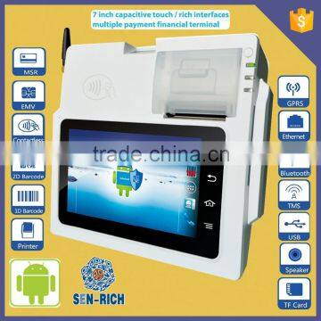 7inch touch screen tablet pos with 58mm thermal printer RS300