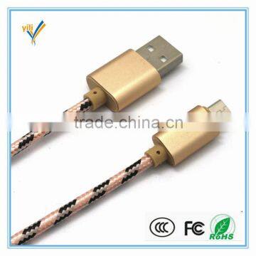 Nylon Braided Micro USB Charging Cable & Data line for mobile phone