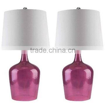 hand painted modern led purple glass table lamp for writing