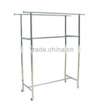 double rail metal clothing rack HSX-231 / retail clothing racks / adjustable clothing rack