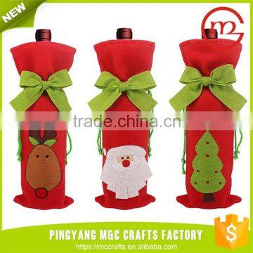 New design red wine bottle decor holder gift bags christmas