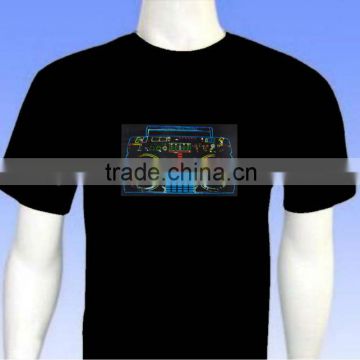 washable led t-shirt /el t-shirt