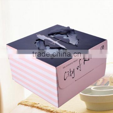 High Quality thick and large square Cake Boxes with Handle making machine