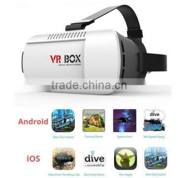 Oem 3D Video Formats VR 3D Galsses , VR 3d Box 2.0 glasses for short sight Headset Virtual Reality with bluetooth control