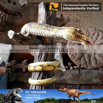 My-dino life-size animal realistic fiberglass snake sculpture