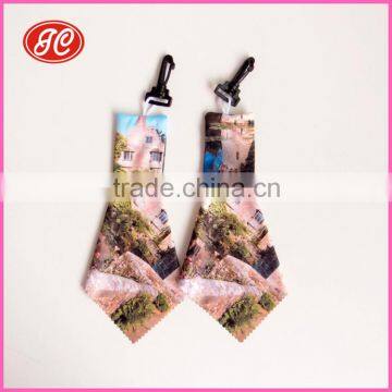 key chain with customized colorful printing logo microfiber cleaning cloth