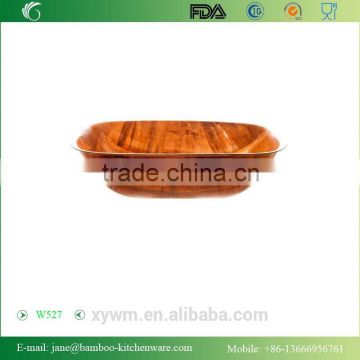 2015 Square Woven Wood Snack or Salad Serving Bowl