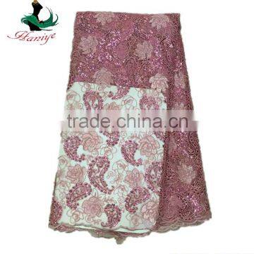 Haniye JLQ20-1/Newest African Net Lace With Sequins High Quality African Tulle Lace Fabric photo-6