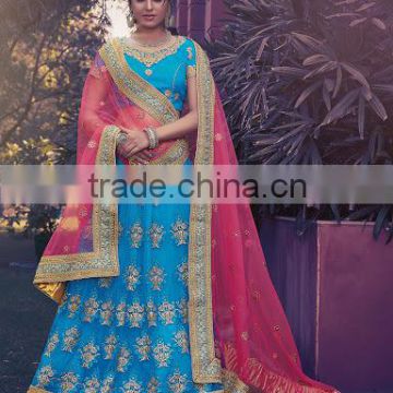 Shrewdly Marine Blue Net Lehenga Choli/fancy lehenga choli/Lehenga Choli Wholesaler In India