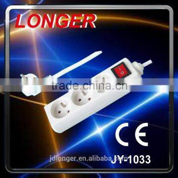 Hot sale high quality French 3 way switch extension socket power strip CE 16A 220V