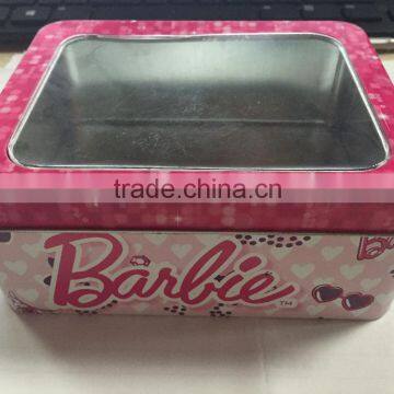 Big capacity CMYK metal box/tin box with PVC underwear storage box