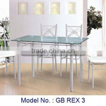 Metal Dining Set, Glass top Metal Dining, Dining Set