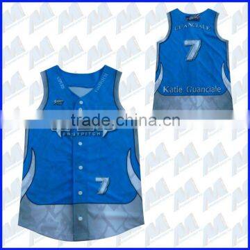 100% polyester adult sublimated softball uniform