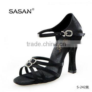4 Inch Flare Heel Four Straps Woman Latin Dance Shoes