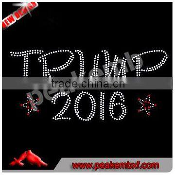 Donald Trump 2016 Custom Hot Fix Rhinestone Designs for Shirts and Tees